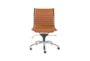 Sawtelle Faux Leather Cognac Low Back Armless Rolling Office Desk Chair - Signature