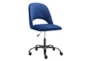 Superba Blue Rolling Office Desk Chair With Black Base - Detail