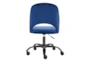 Superba Blue Rolling Office Desk Chair With Black Base - Detail