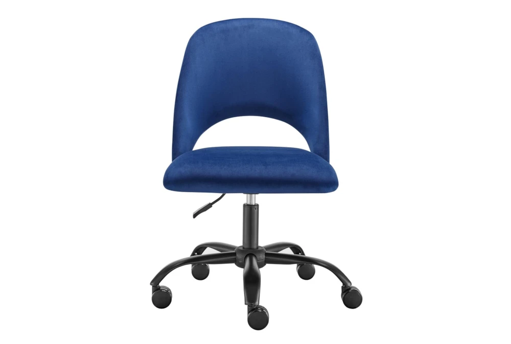Superba Blue Rolling Office Desk Chair With Black Base