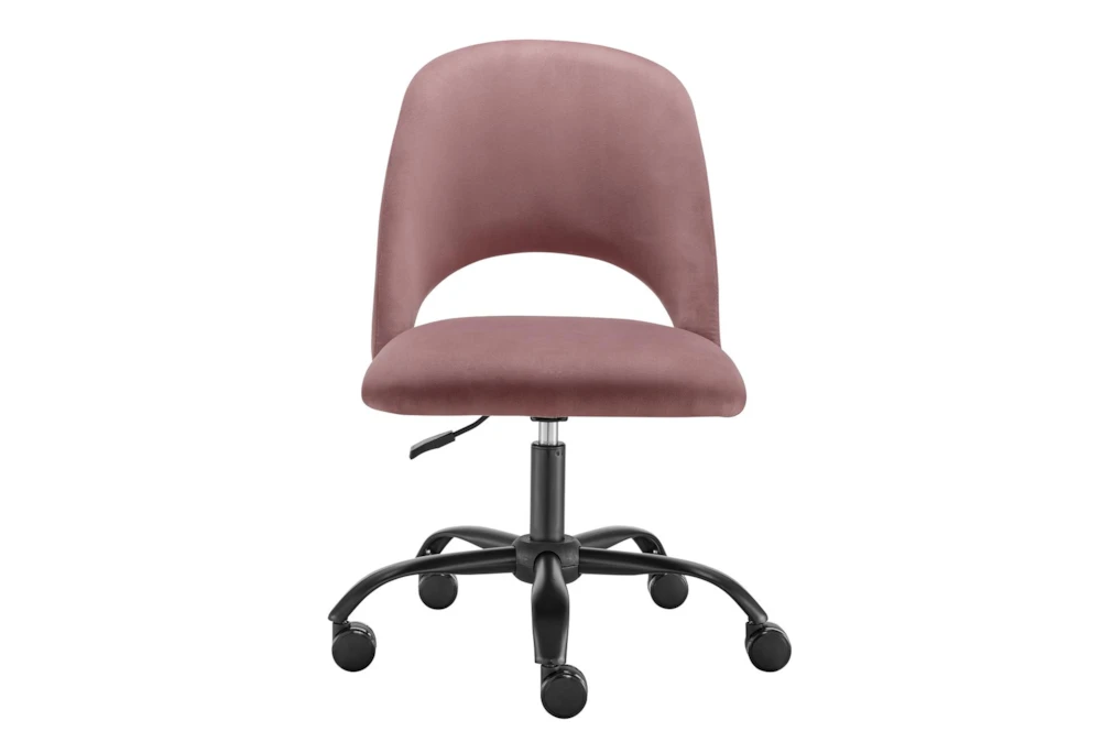Superba Rose Pink Rolling Office Desk Chair With Black Base