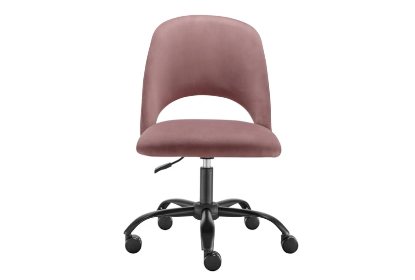 Superba Rose Pink Rolling Office Desk Chair With Black Base - 360