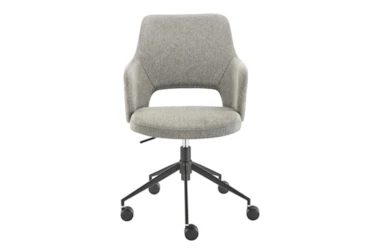 Valita Light Gray Fabric Office Chair With Black Base
