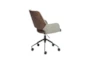 Mayfield Gray Fabric & Brown Faux Leather Rolling Office Desk Chair - Detail