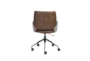Mayfield Gray Fabric & Brown Faux Leather Rolling Office Desk Chair - Detail