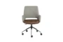 Mayfield Gray Fabric & Brown Faux Leather Rolling Office Desk Chair - Signature