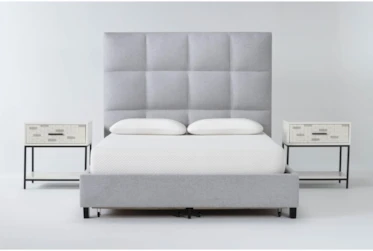 Boswell California King Upholstered Storage 3 Piece Bedroom Set With 2 Elden II 1 Drawer Nightstands