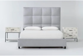 Boswell 3 Piece California King Upholstered Bedroom Set With Elden II 2 Drawer Nightstand + 1 Drawer Nightstand