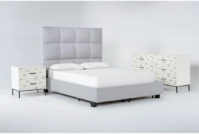 Boswell 3 Piece Eastern King Upholstered Storage Bedroom Set With Elden II Dresser + 2 Drawer Nightstand