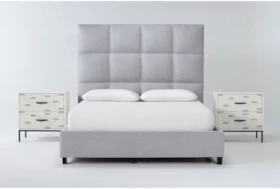 Boswell 3 Piece Queen Upholstered Bedroom Set With 2 Elden II 2 Drawer Nightstands