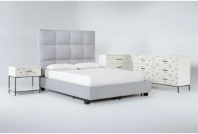 Boswell 4 Piece California King Upholstered Storage Bedroom Set With Elden II Dresser, Bachelors Chest + 1 Drawer Nightstand