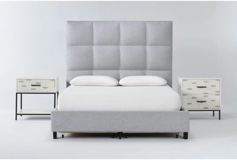 Boswell Queen Upholstered Storage 3 Piece Bedroom Set With Elden II 2 Drawer Nightstand + 1 Drawer Nightstand - 360