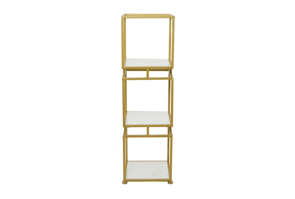 Ellwood Gold Marble Glam Bookcase