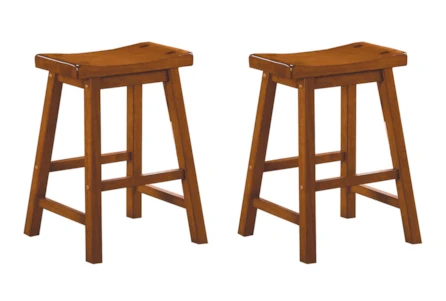 Marcel Natural Saddle Counter Height Stool Set Of 2