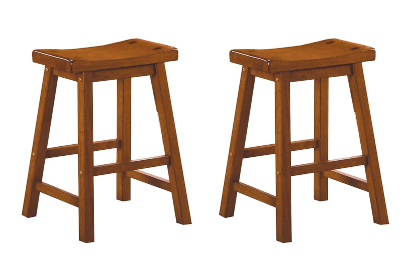 Marcel Natural Saddle Counter Height Stool Set Of 2 - 360