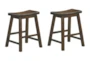Marcel 18" Brown Saddle Kitchen Counter Stool Set Of 2 - Signature