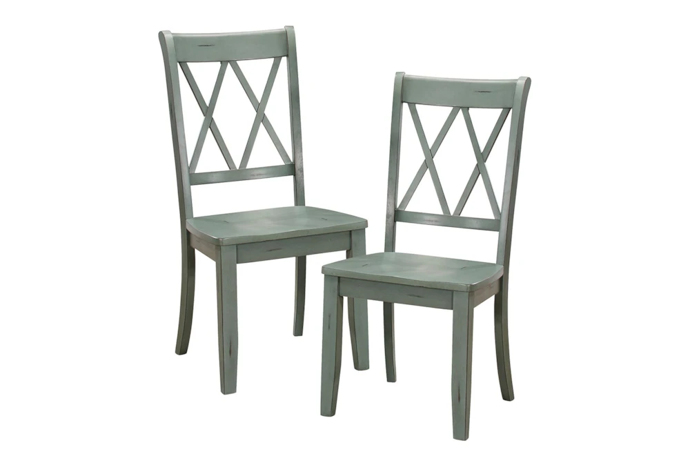 Delmar Teal Dining Chair Set Of 2