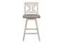 Lock White Divided X Back Swivel Counter Stool Set Of 2 - Front