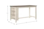 Fideo White Wood Rectangle White 60" Counter Height Height Table - Detail
