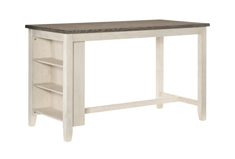 Fideo White Wood Rectangle White 60" Counter Height Height Table - 360