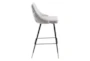 Modern Light Grey Contract Grade Bar Stool With Back - Detail