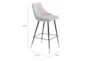 Modern Light Grey Contract Grade Bar Stool With Back - Detail