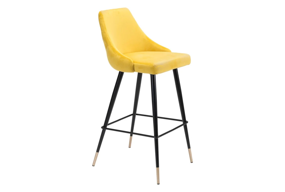 Modern Yellow Contract Grade Bar Stool With Back