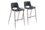 Modern Black Contract Grade Bar Stool With Back Set Of 2 - Signature