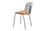 Modern Two Tone Beige Contract Grade Dining Chair Set Of 2 - Detail