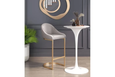 Contemporary Grey With Gold Bar Stool