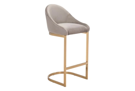 Contemporary Grey With Gold Bar Stool With Back