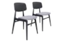 Modern Grey & Black Contract Grade Dining Chair Set Of 2 - Signature