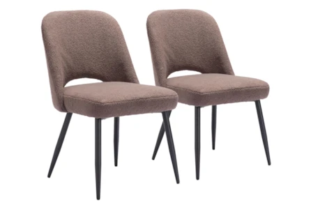 Modern Brown Dining Chair Set Of 2
