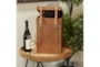 16 Inch Camel Brown Leather 4 Bottle Wine Holder Case - Room