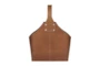 13 Inch Camel Brown Leather 2 Bottle Wine Carrying Basket - Back