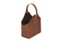 13 Inch Camel Brown Leather 2 Bottle Wine Carrying Basket - Material