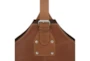 13 Inch Camel Brown Leather 2 Bottle Wine Carrying Basket - Detail