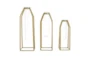 Gold Metal + Tube Bud Vase Vases Set Of 3 - Back