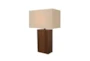 27 Inch Oak Rectangular Wood Table Lamp - Signature