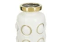 16 Inch White + Gold Circle Pattern Vase - Detail