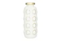 16 Inch White + Gold Circle Pattern Vase - Material