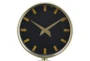 11 Inch Black + Gold Metallic Table Clock - Detail
