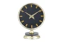 11 Inch Black + Gold Metallic Table Clock - Front