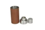 9 Inch Camel Brown Leather + Stainless Steel Cocktail Shaker - Material