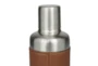 9 Inch Camel Brown Leather + Stainless Steel Cocktail Shaker - Detail