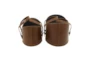 Camel Brown Leather Oval Baskets Set Of 2 - Front