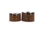 Camel Brown Leather Oval Baskets Set Of 2 - Signature