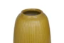Two Tone Dijon Yellow Ribbed Vases Set Of 2 - Detail