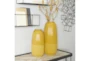 Two Tone Dijon Yellow Ribbed Vases Set Of 2 - Room