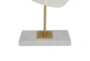 20 Inch White + Gold Modern Raindrop Sculpture On Stand - Detail